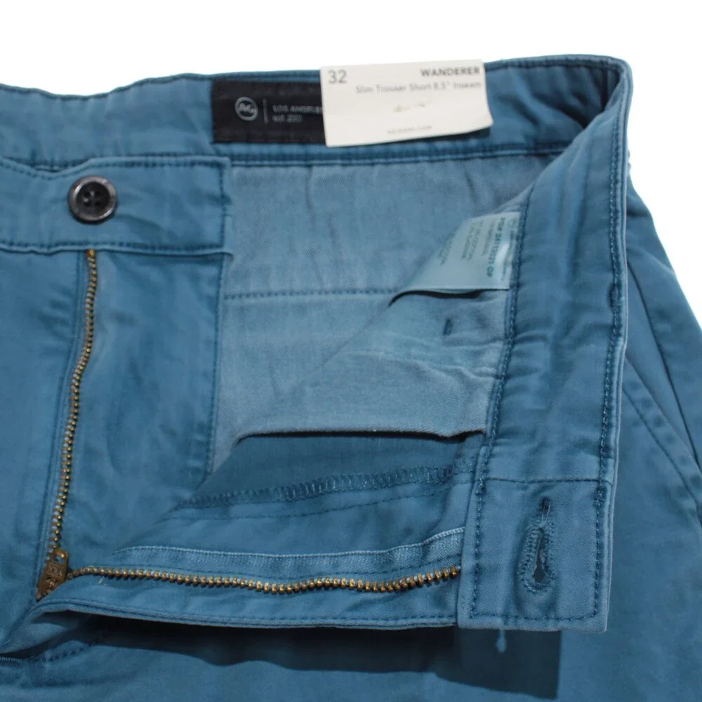 AG Adriano Goldschmied NWT Wanderer Slim Bermuda Shorts Size 32 US in Blue